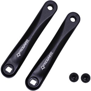 PROWHEEL Ebike Crank Arm in Square Hole,140MM/152MM/160MM/165MM/170MM/175MM Black Bike Crank Arm for Electric Bike, Mid Mounted Motor, Torque(1 Pair)