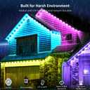 IVRICH 50FT Permanent Outdoor Lights, Smart RGB Eave Light with Color Changing, APP/Remote Control, IP67 Waterproof, Music Sync, Timer Function, for Christmas, Party, Holiday Decor
