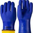 PACIFIC PPE PCV Thermal Insulated Freezer Gloves for Winter, Chemical & Oil Resistant, Waterproof, Men and Women, Blue, Large (Large (Pack of 1))