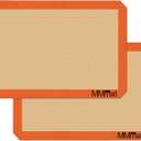 Silicone Baking Mat - Best German Silicone - Non Slip Silicone Baking Sheet, Non Stick Reusable Silicone Mats for Baking, Oven Liner, Counter Mat - Half Sheet Baking Mat, Set of 2 (Orange)
