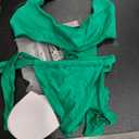 Solid Color Sexy Bikini Set Push Up Swimwear for Women, 2-Piece Padded Swimsuit Beachwear
 (Large, Deep Green)