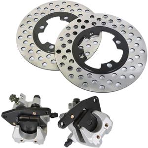 WFLNHB Front Brake Calipers Brake Rotors Replacement for Yamaha Grizzly 350 YFM350 400 YFM400 450 YFM450 2007-2014 3GD-2580T-01-00 3GD-2580U-01-00 5ND-F582T-00-00