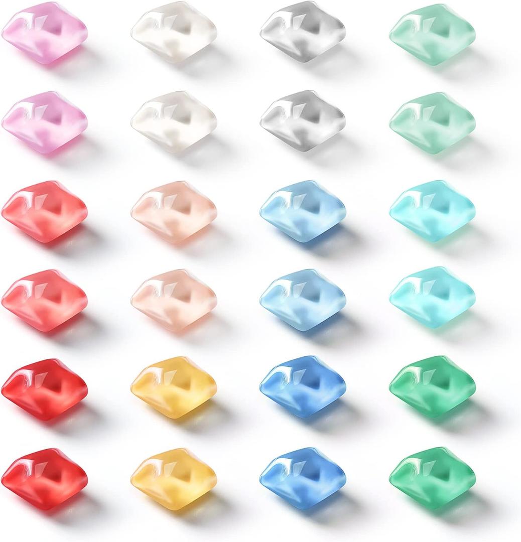 rhinocats Colorful Fridge MagnetsCute Acrylic Mosaic Refrigerator Magnets for Office Kitchen Locker, 24 Pack of 12 Colors, Strong Holding Power