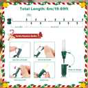 3 x YOUNGAR Green Wire Christmas Lights,50LED Battery/USB Operated String Light,Twinkle Lights with Timer Memory Waterproof Outdoor with 8 Modes for Tree, Yard, Garden, Patio Decor (Warm white battery)