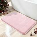 Yimobra Pink Bath Mat, Super Soft Absorbent Memory Foam Bathroom Rug Non Slip, Quick Dry, Machine Washable Floor Carpet for Tub Shower, Home Decor Accessories, 24x17