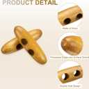 5 x uxcell 50Pcs Wood Toggle Buttons, 30mm/1.2" Double Holes Olive Shape Sewing Wood Buttons Sweater Coats Buttons for DIY Coat Sweater Clothing Accessories, Coffee