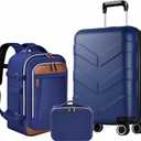 TILYMOL Expandable Luggage Set with Backpack - 21In Suitcase with TSA Lock & Spinner Wheels, Lightweight PP Hardshell Travel Luggage for Men Women, Blue