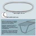 5/8x 89'' Mower Belt for Craftsman/Husqvarna 180808, 48 Inch Deck Belt 174369 532180808 Husqvarna AYP 532174369 GT5000 YTH2148 YTH2048 YTH2248 YTH1848XP YTH2448 YTH2748 (180808)