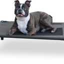 K&H Pet Products Outdoor Elevated Dog Cot, Breathable Cooling Elevated Cot Hammock Pet Bed for Medium Dogs, Washable Mesh Cover, Raised Metal Frame, Collapsible, Portable - Medium 32 X 25in Charcoal