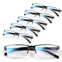 6 pack Executive Style Reading Glasses Men - Durable Readers with 99% Blue Light Blocking - Comfortable Fit with TR90 Frames, +1.75