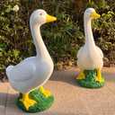 Porch Goose Statue Garden Decor - 20 Large Porch Goose Statues, Resin Duck Figurine, Indoor/Outdoor Decorations for Patio, Lawn, Yard, Housewarming Birthday Gifts for Mom Women Men