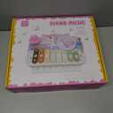 Kids Piano Musical Toys - 5 in 1 Wooden Music Instruments Montessori Toys for Baby Toddler, Sensory Toys with Drum Xylophone, Preschool Educational Toys, Birthday Gifts for Girls Boys Pink