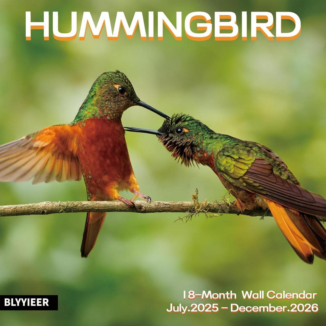 2025-2026 Wall Calendar Hummingbird | 18 Monthly Hangable Hummingbird Calendars | 12" x 24" (Open) | Thick & Sturdy Paper for Organizing & Planning | Home and Office | Hummingbird