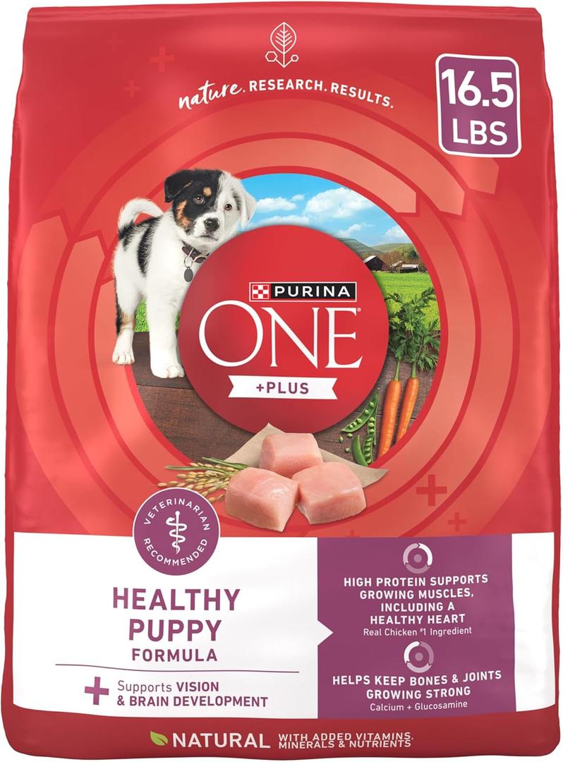 Purina ONE Plus Healthy Puppy Formula High Protein Natural Dry Puppy Food with added vitamins, minerals and nutrients - 16.5 lb. Bag, BBD 02/2027