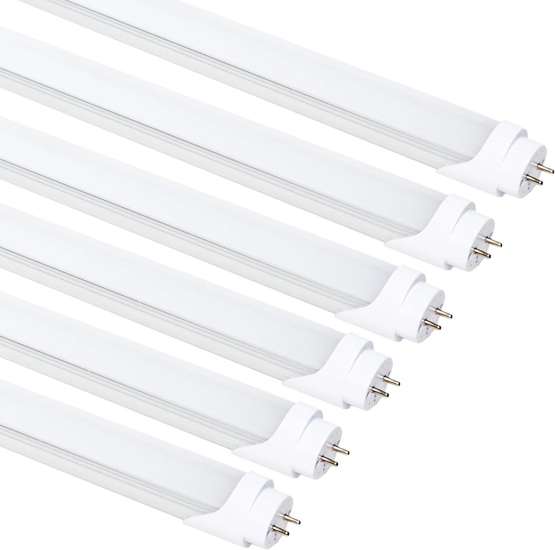 LED Bulbs 4ft T8 Fluorescent Light Bulbs 48 inchType A+B,24W 3200LM 6500K Frosted Cover Super Bright,Single and Double End Powered,T8 T10 T12 Fluorescent Bulbs Replacemen6 Pack