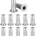 Awclub M5 Multi-Grip Rivet Nuts, 10pcs Pre-Bulbed Shank Flat Head Threaded Insert Nut 304 Stainless Steel Plus Nuts Construction Fasteners for Industrial