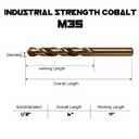 Narwhal 1 Inch Cobalt Drill Bits - 1 Pack - 6 Inch Length - M35 Cobalt Drill Bits with Storage Case - Perfect for Metal, Stainless Steel, Cast Iron, and More!