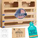 APSARAS USA 5 in 1 Bamboo Foil and Plastic Wrap Organizer for Kitchen Drawer, Ziplock Bag Organizer, Saran Wrap Dispenser with Cutter, Plastic Bag Organizer, Food Storage Bag Organization