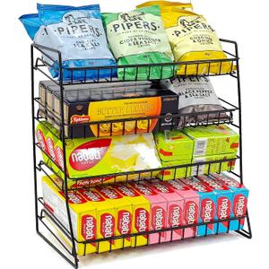 Candy Display Rack Countertop, Upgraded Metal Snack Rack Display Stand, Snack Organizer for Countertop, Candy Stand Chip Rack Holder, Retail Display Shelf for Store Concession, Kitchen