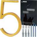 VONDERSO 6 Inch Floating House Numbers for Outside,Modern Metal Address Number 5,Durable Weather-Resistant Gold Powder Coated Finish,No Fading (Gold)