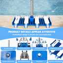 Pool Vacuum Head, Manual Cleaning Vacuum with Wheels 14'' Heavy Duty Handle Pool Vacuum Heads for Inground & Above Pools with Flexible Swivel, Swimming Pool Head for Absorb