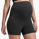 YOGA Butterluxe Maternity Biker Shorts 4" - Over The Belly Pregnancy Yoga Workout Womens Activewear Buttery Soft L