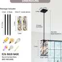 Crystal Pendant Lights Kitchen Island 2 Pack, Modern Black Chandelier Height Adjustable, Hanging Lights for Kitchen Island Dining Room Bedroom