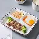 Ceramic Divided Porcelain Dinner Plate - 10 Inch, Breakfast, Lunch, Bowl, Portion Control, Salad - Kitchen Tableware