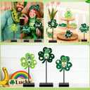 2 x St Patricks Day Decorations, 3 Pcs Lucky Shamrock Wooden Signs for St Patricks Day Decor Centerpieces, Irish Holiday Freestanding Saint Patricks Table Decor for Home Party Tray