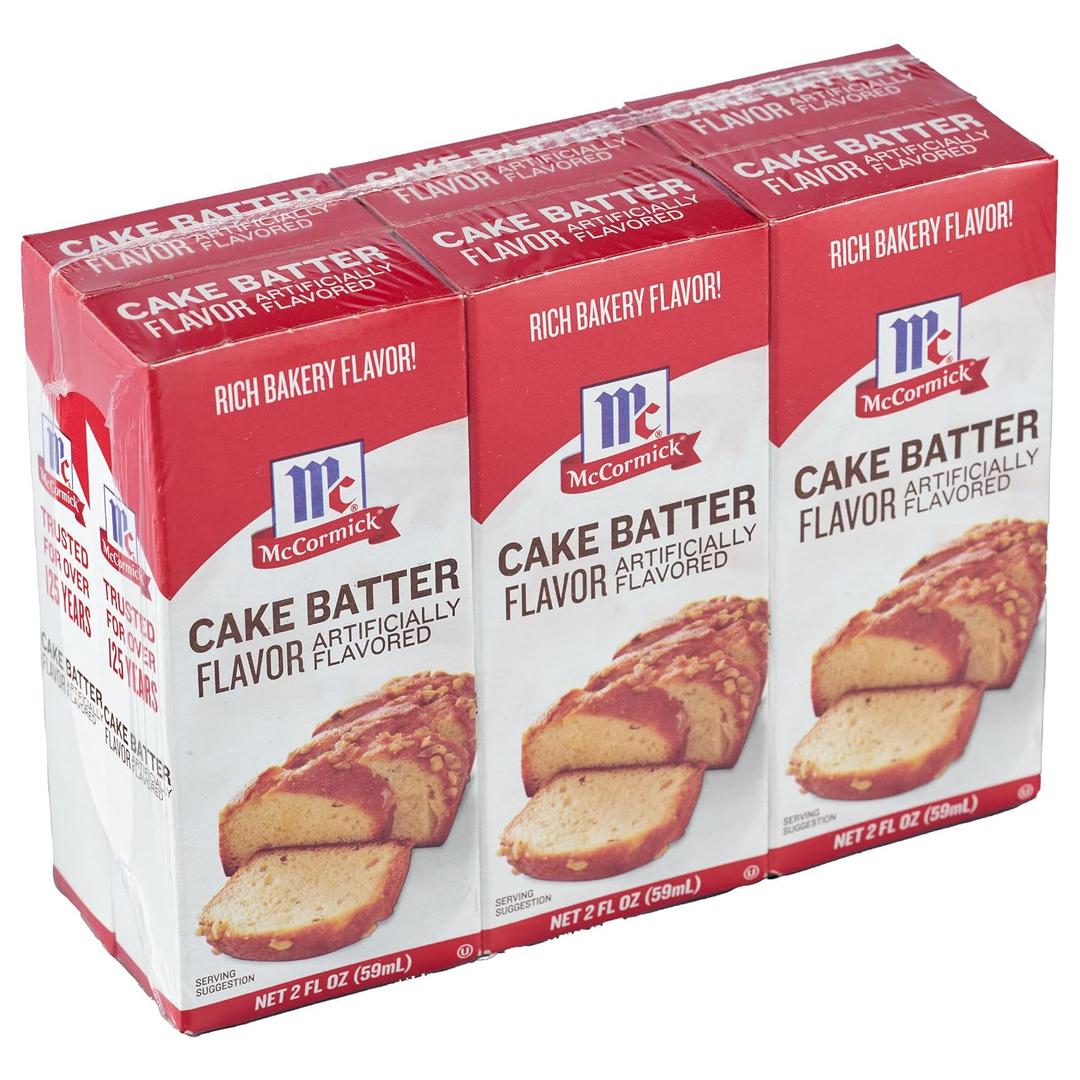 McCormick Cake Batter Flavor, 2 fl oz (Pack of 6) (EXP 09/02/26)