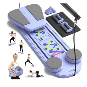 Pilates Board - Pilates Reformer,  Multifunctional Abdominal Pilates Board for Home Workout Equipment, Portable Foldable Pilates Exercise Machine，Double Elastic Band Pilates Reformer Board