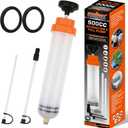 HORUSDY 500CC Fluid Extractor Automotive, Oil Extractor/Oil Syringe, Fluid Syringe Pump Manual Suction Vacuum Fuel Car Transfer