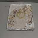 SMILE WEAVER Kitchen Curtains Tiers and Valances Set 3 Piece,Floral Short Semi Sheer Linen Curtains for Bedroom/Living Room,Light Filtering Window Drapes for Bathroom(White,52Wx18L&26Wx36L)