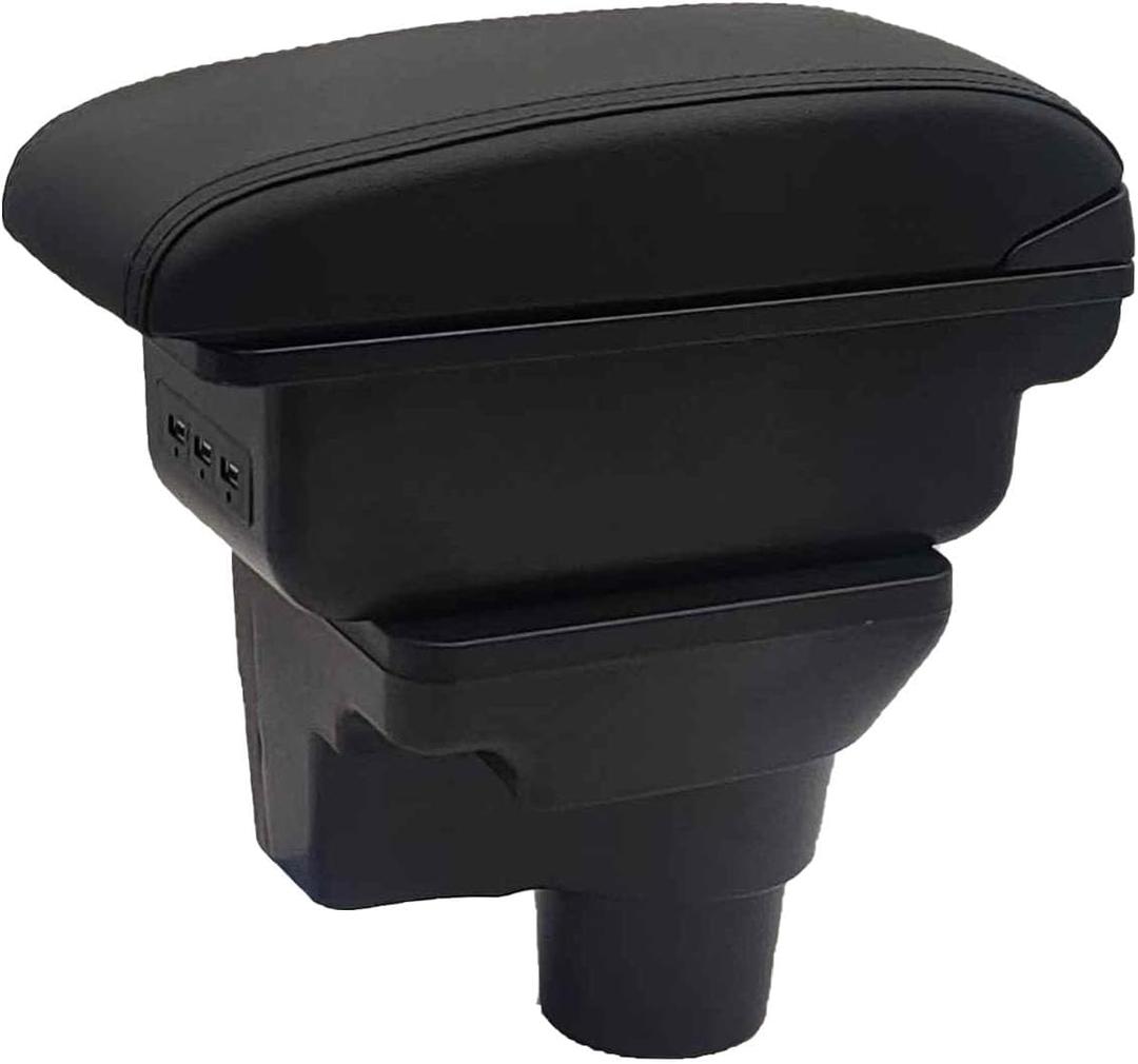 Car Armrest Box for Hyundai Solaris 2/for Hyundai Accent/for Verna 2017-2018 Central Storage Box Center Console (Black line)