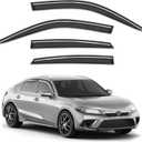 Out-Channel Window Rain Guards Fit for Honda Civic Hatchback 2022-2026, Extra Durable Window Visors Vent Visors Vent Shades Wind Deflector Dark Smoke Car Tape-on with Thicker 4PCS