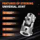 1" DD X 3/4" DD Chrome Steering Universal Joint Single U Joint Shaft,Total Length: 83mm (3-1/4")