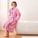 Robes for Women  Premium Plush Fleece Long Bathrobe for Women with Shawl Collar, Soft Warm Womens Robe (Pink)