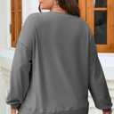 AlvaQ Womens Oversized Sweatshirts Plus Size Casual Loose Long Sleeve Button Up Henley Tops (Gray, XXXL)