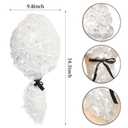 Founding Fathers Costume Colonial Style Judge Wig Lace Jabot and Cuffs Set, Perfect for Halloween, Cosplay, Party (White)