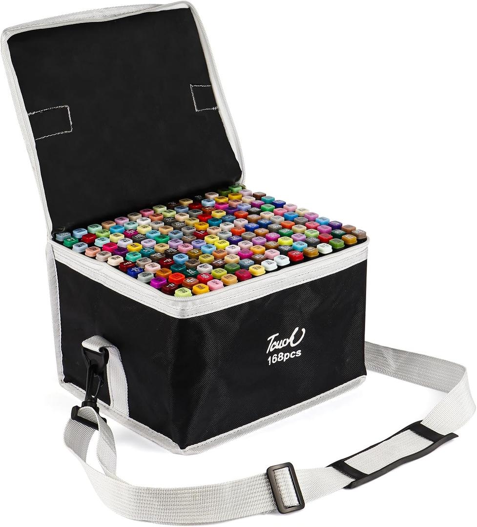 168 Colors Dual Tips Alcohol Markers, Permanent Sketch Art Markers Pens Set with Pen Holder for Kids Adults Coloring,Painting, Sketching, Illustrations