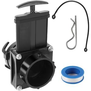 TonGass 3-Inch RV Waste Valve Body with Handle, Durable RV Sewer Valve Replacement for Campers, Trailers, and Motorhomes, Mess-Free Water Valves, Heavy-Duty Camper Sewer Pipe Fitting - Black