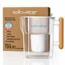 Epic Pure XP Water Filter Pitcher with Advanced CoreXchange™ Filter | NSF Certified | Removes PFAS, Lead, Chlorine & More | BPA-Free | Made in USA (White & Bamboo)