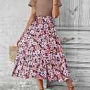 Dokotoo Women's Summer 2025 Maxi Dress Ruffle Short Sleeve Casual Floral Print Long Flowy Dresses (S)