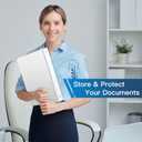 Basic 3 Ring Binder -1 or 1/2'' Binders with Roung Ring Binder, Large 100/200 Sheet Capacity, Fit 8.5" x 11" US Letter Size Paper, 12 Pack White (1'' White - 12 Packs)