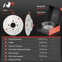 A-Premium Front and Rear Drilled and Slotted Disc Brake Rotors + Ceramic Pads Kit Compatible with Select Fiat Models - 500 2012-2017, 12-PC Set