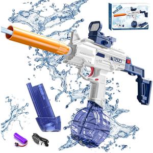 EWRITN Electric Water Gun for Adults  Automatic, High-Powered, Battery-Operated Water Pistol with 32 Ft Range, 550ML Large Capacity Squirt Gun for Summer Outdoor Fun, Blue