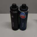 ThermoFlask Bottle with Spout Lid - Stainless Steel Water Bottles with Double-Wall Insulation & BPA-Free Spout Lids - Leak-Proof Reusable Bottles & Lids - 24 oz, Mayan Blue/Black (2 Pack)