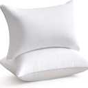 Oubonun 12 x 20 Lumbar Pillow (Set of 2) - 100% Cotton Cover - Rectangle Square Sofa Pillow Inserts - Decorative Pillow Pair - White Couch Pillow