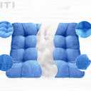 LANITI 24” Inch Extra Large Floor Cushions Tufted Floor Pillow for Adults Square Meditation Ultimate Comfort Oversized Pillows for Floor Cushion (Aqua), 1 Count