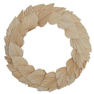 Vickerman Natural Botanicals 24" Bleached Palm Spear Wreath. This Wreath Measures 24 inches in Diameter. It Features Bleached Palm Spear Leaves on a Coco Fiber Base. This is a Dried and Preserved